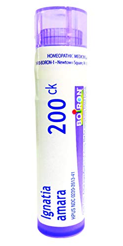 Boiron Ignatia Amara 200CK: pellets en envase, apoyo ante la tensión