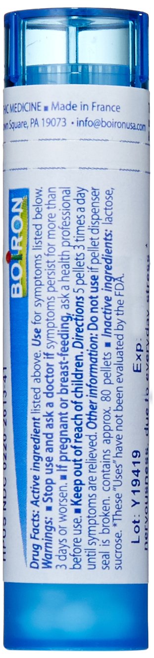 Boiron Ignatia Amara 30C, etiqueta frontal para identificar uso suave frente al estrés cotidiano.