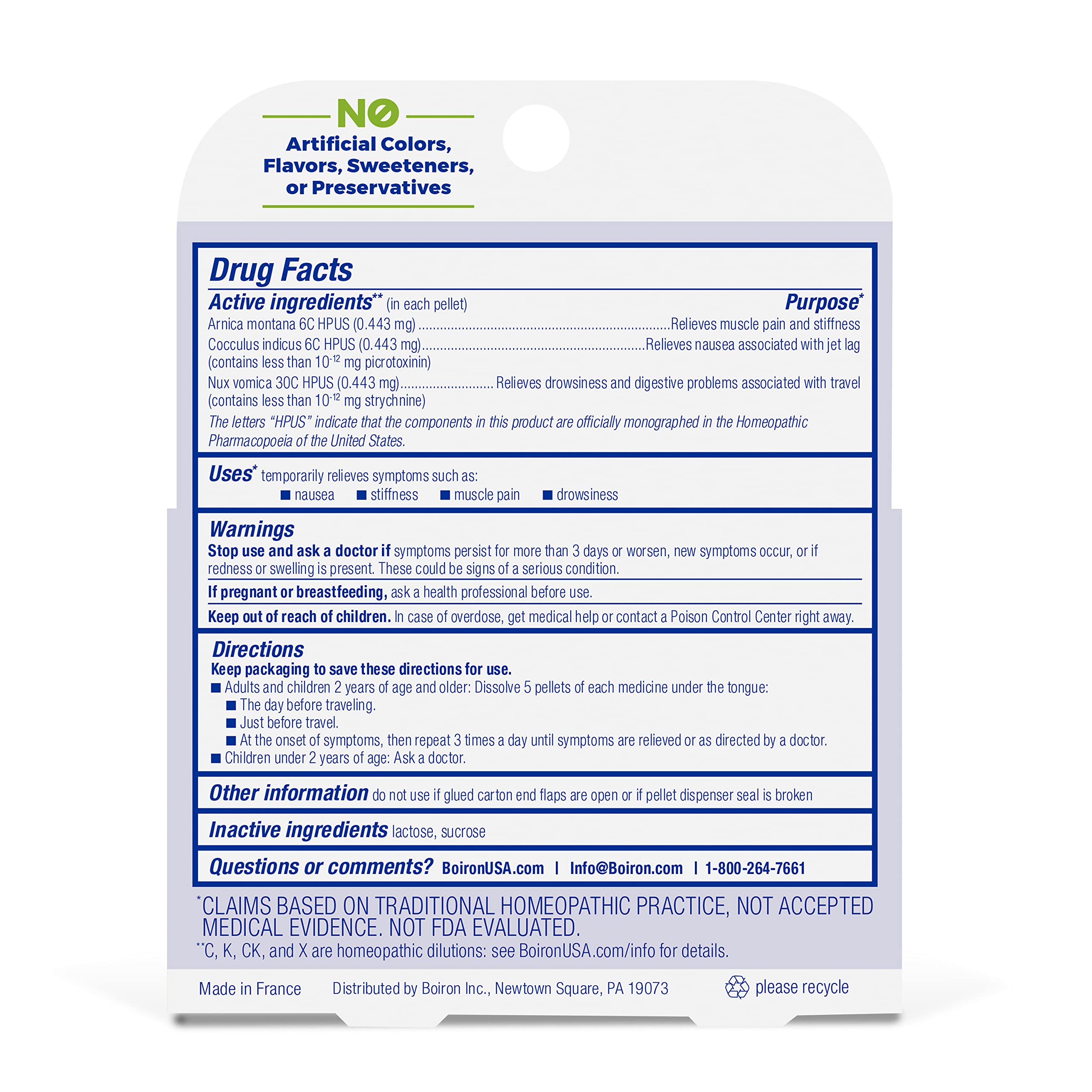Boiron Jet Lag Relief Kit, pellets Nux Vomica 30C para despertar por la mañana.
