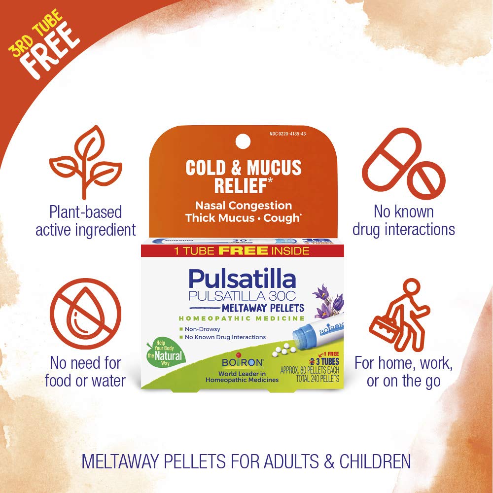 Boiron Pulsatilla 30C: pellets que se disuelven bajo la lengua