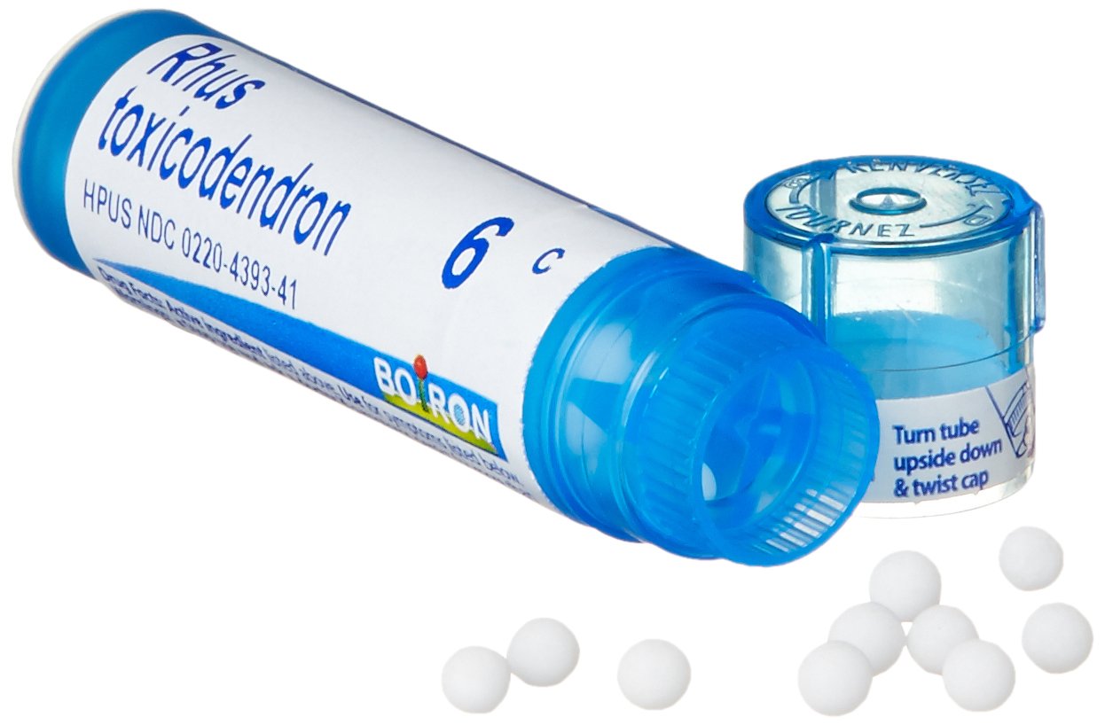 Boiron Rhus Toxicodendron 6C, caja con etiqueta clara para compra segura