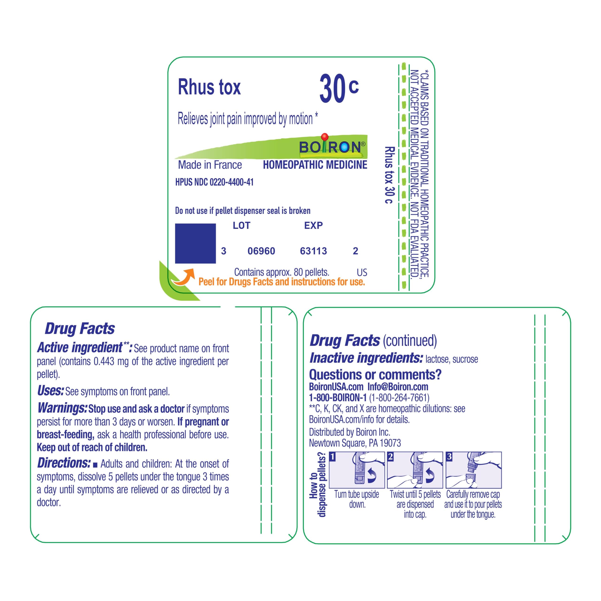 Boiron Rhus Toxicodendron: adecuado para adultos y niños