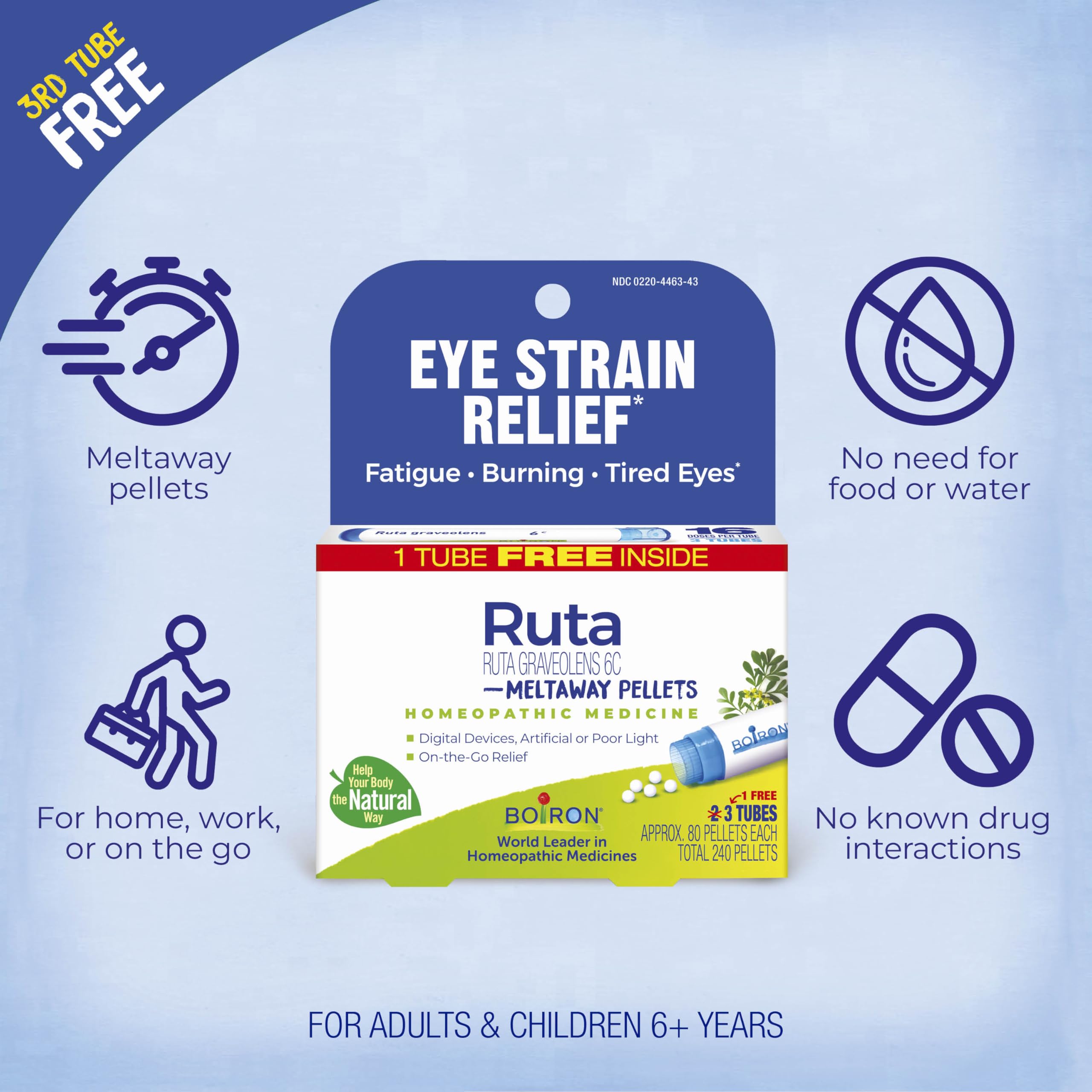 Boiron Ruta Graveolens 6C: alivio dirigido para cansancio ocular tras pantallas y luz artificial