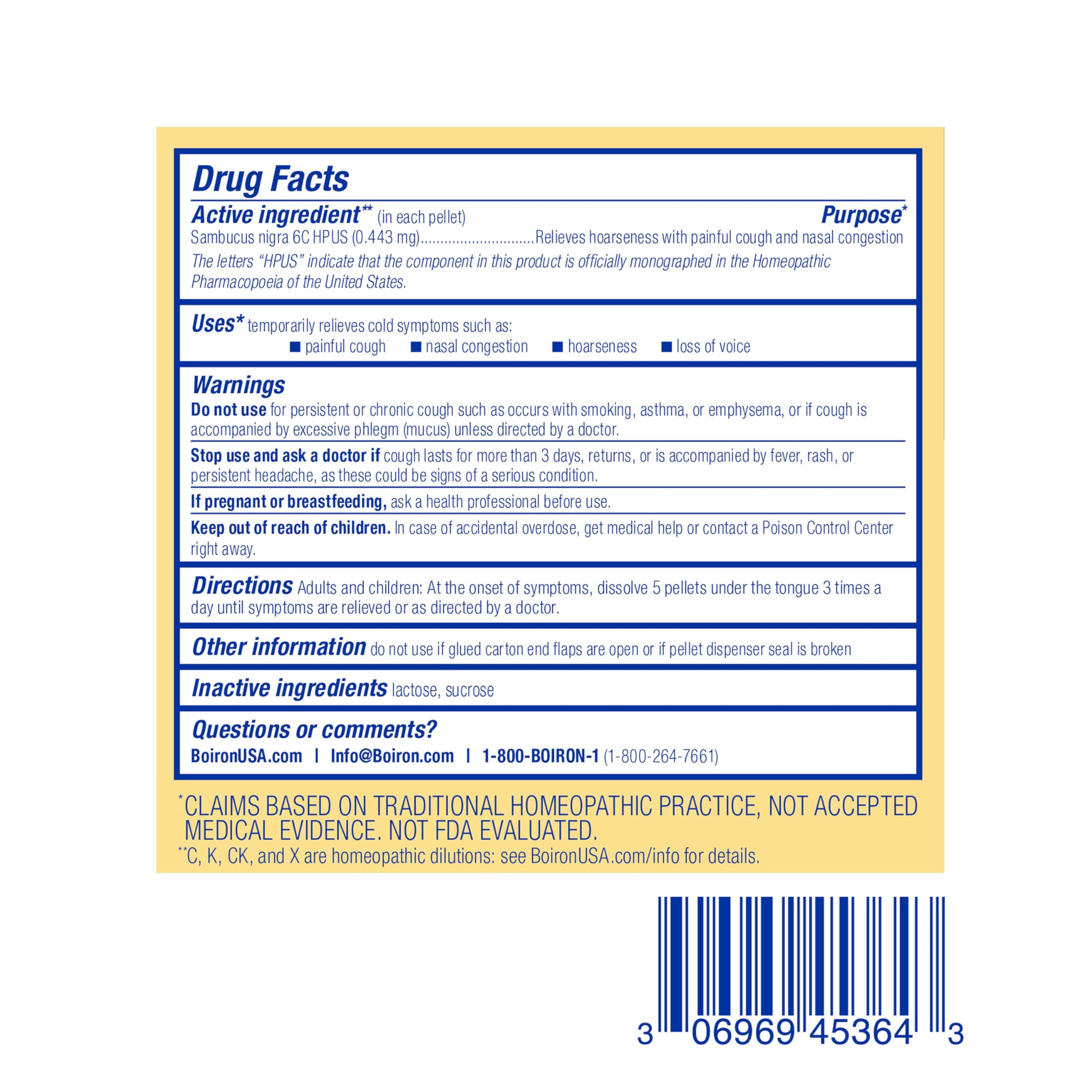 Boiron Sambucus 6c: apto para adultos y niños en casa
