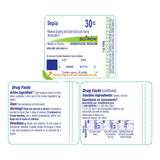 Boiron Sepia 30CH, puede ayudar con hinchazón y dolor lumbar.
