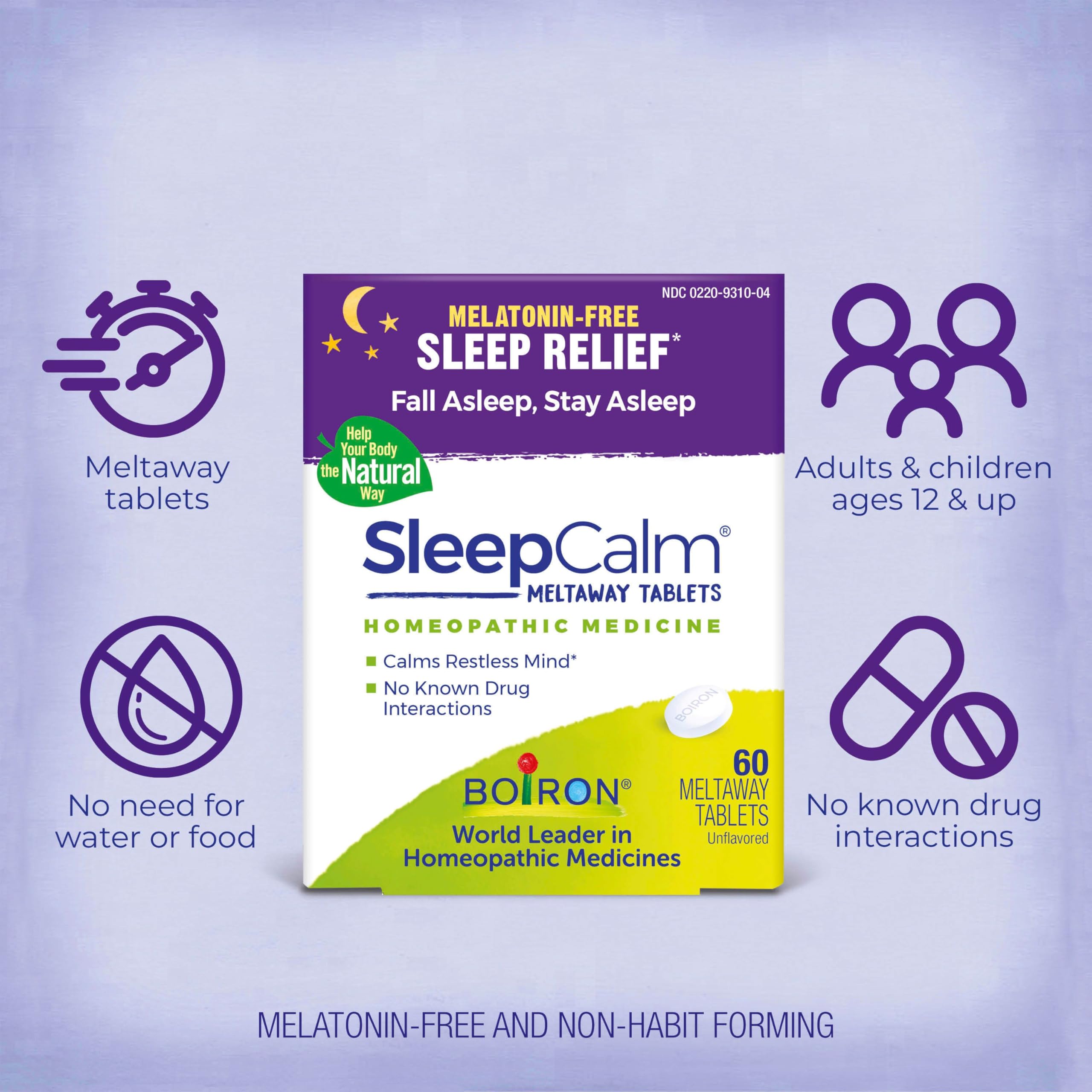 SleepCalm Boiron, ingredientes a base de plantas para descanso sereno