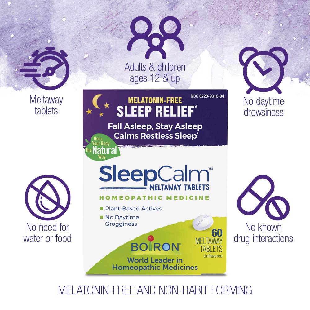 SleepCalm sin melatonina, tableta que calma el sueño naturalmente.
