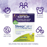 SleepCalm sin melatonina, tableta que calma el sueño naturalmente.