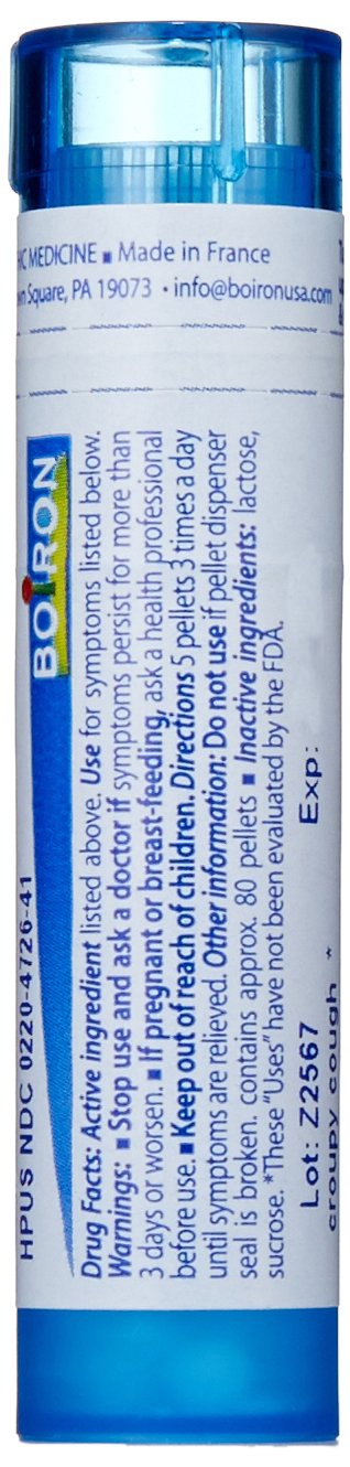Caja frontal de Boiron Spongia Tosta 30C, empaque práctico para casa.