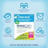 Boiron StressCalm botella de 60 tabletas para concentración relajada.
