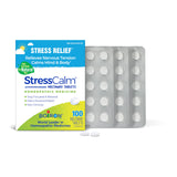 Boiron StressCalm Tabs: botella visible para alivio suave del estrés diario.