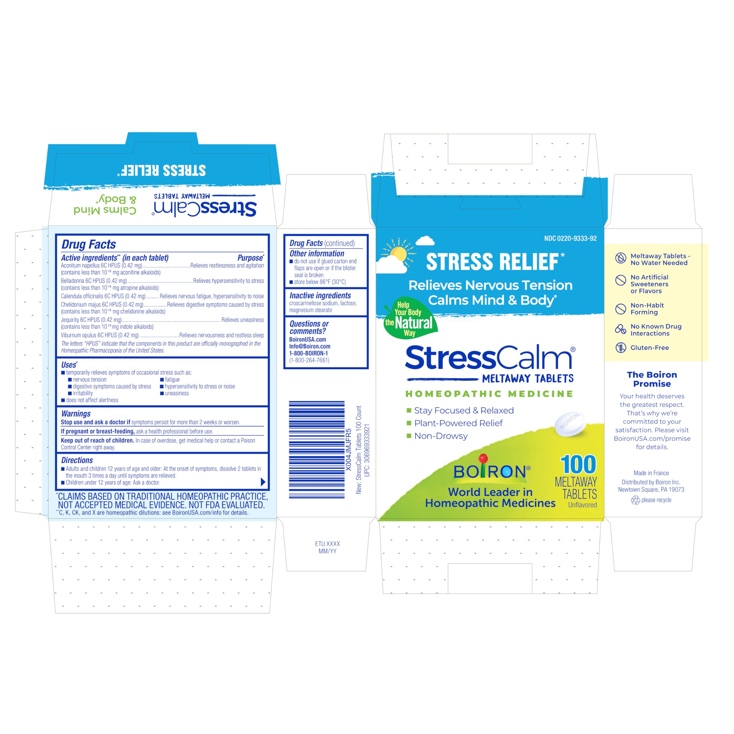 Boiron StressCalm Tabs: plantas relajantes para calmar nervios de forma suave.