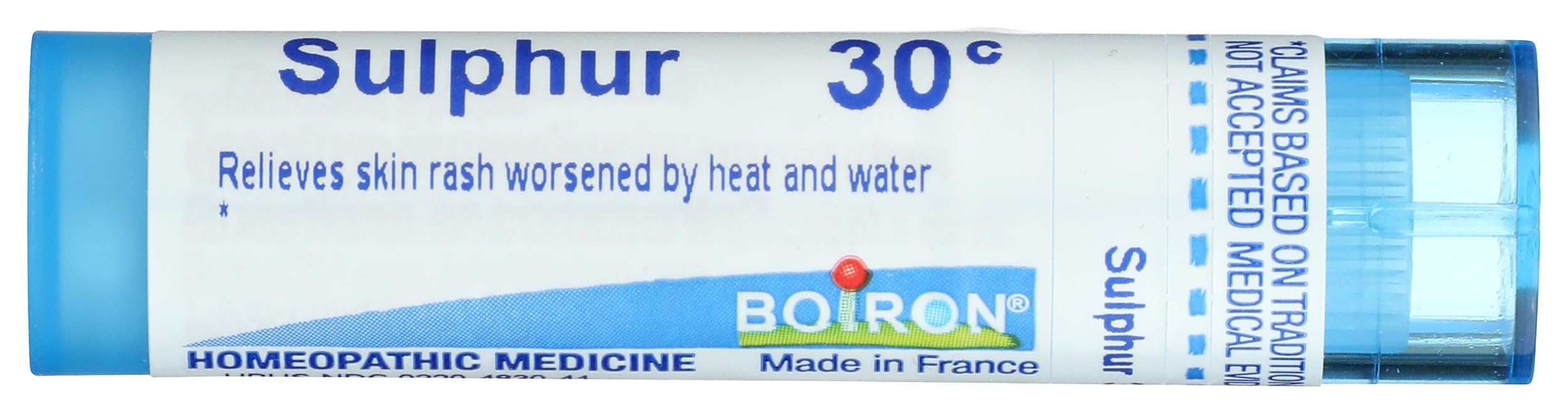 Boiron Sulphur 30C, tubo de 80 tabletas, opción práctica de medicina homeopática.