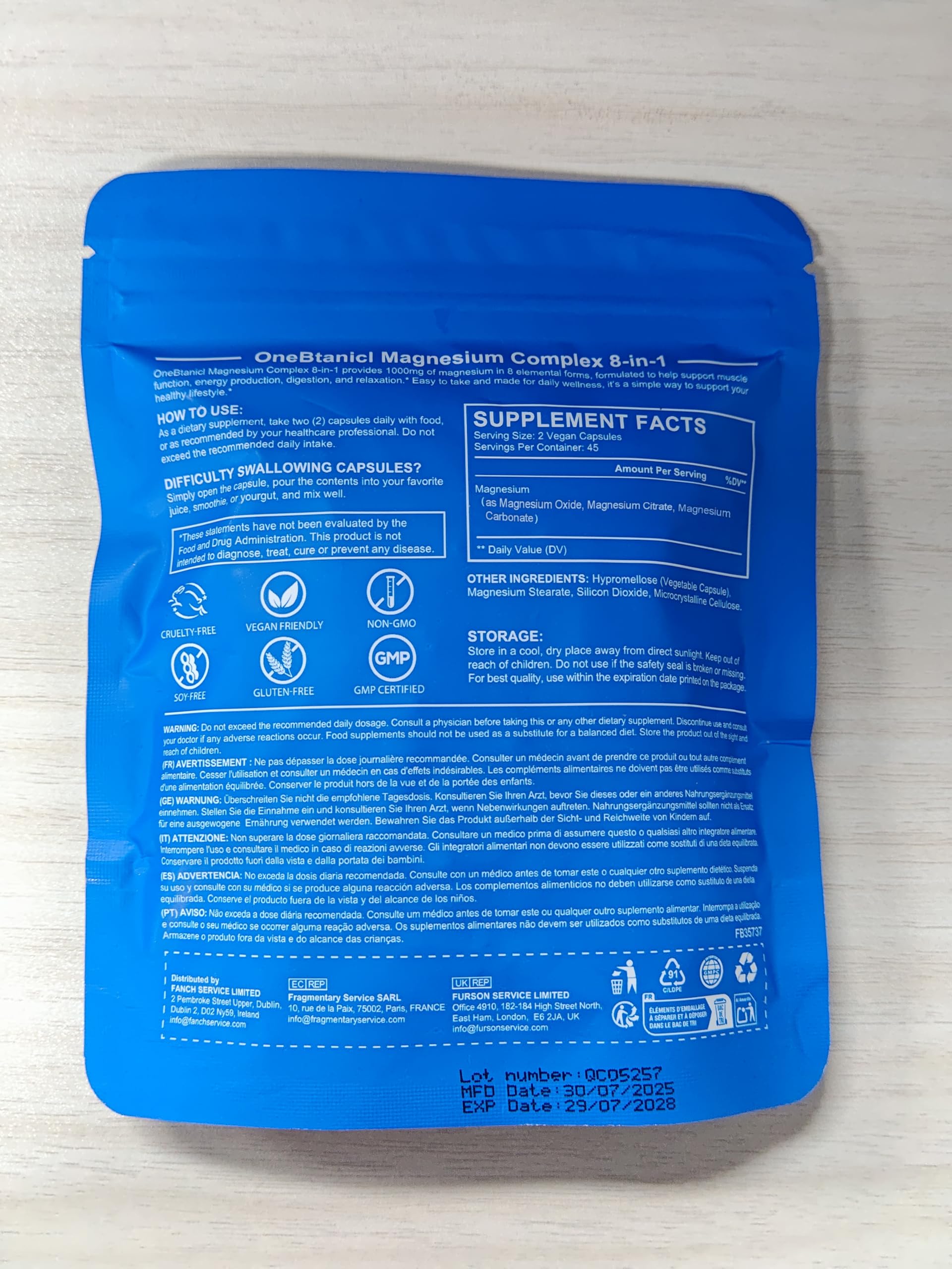 BOIUOITI magnesio 8 en 1: cápsulas para uso diario y bienestar