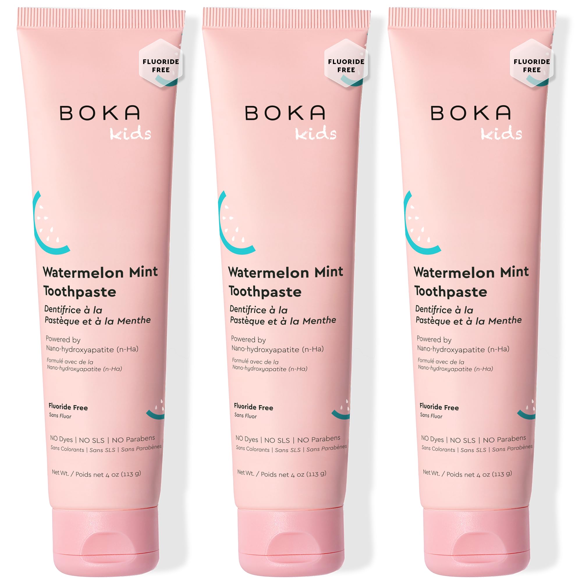Pasta dental Boka nano-hidroxiapatita sandía-menta, tubo suave para cepillado diario