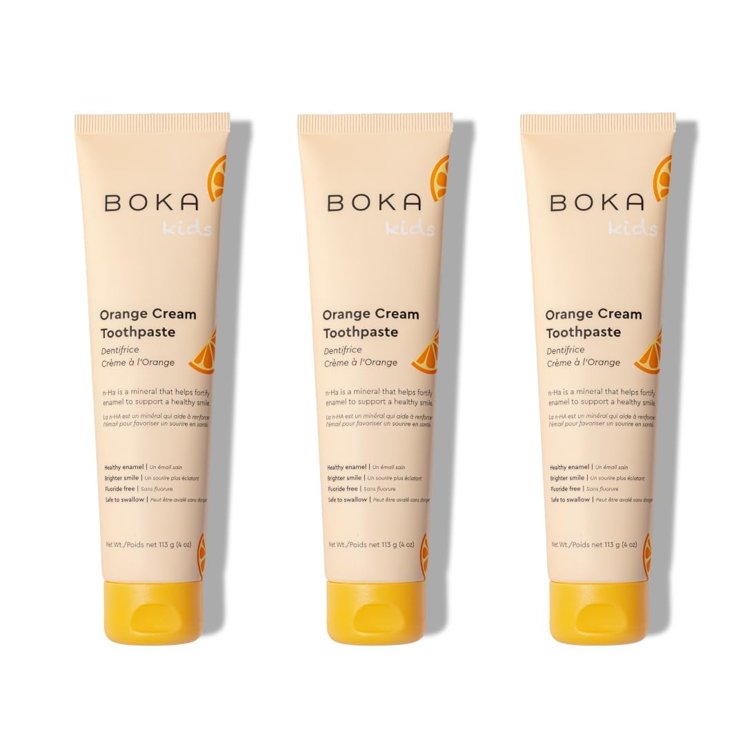 Pasta dental Boka con nano-hidroxiapatita para dientes de niños.