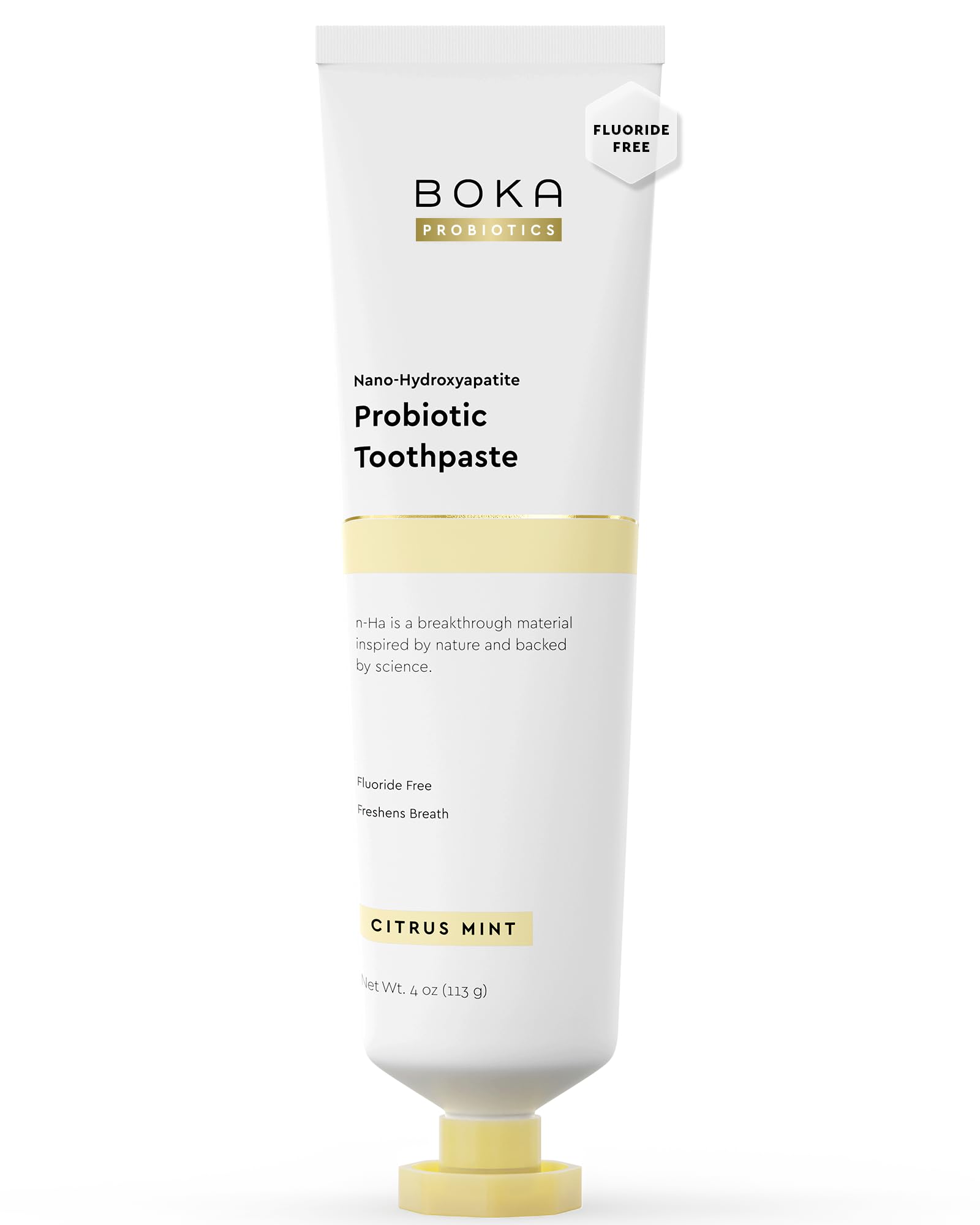 Pasta dental Boka con nano-hidroxiapatita para fortalecer el esmalte.