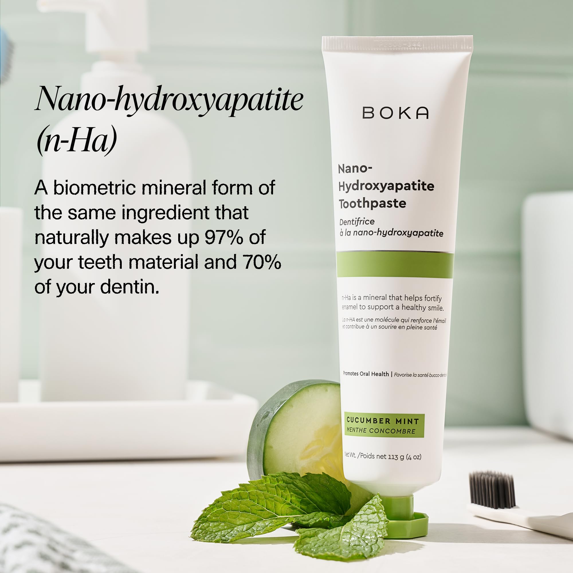 Pasta Boka apta para dientes sensibles, experiencia suave al cepillar.