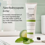 Pasta Boka apta para dientes sensibles, experiencia suave al cepillar.