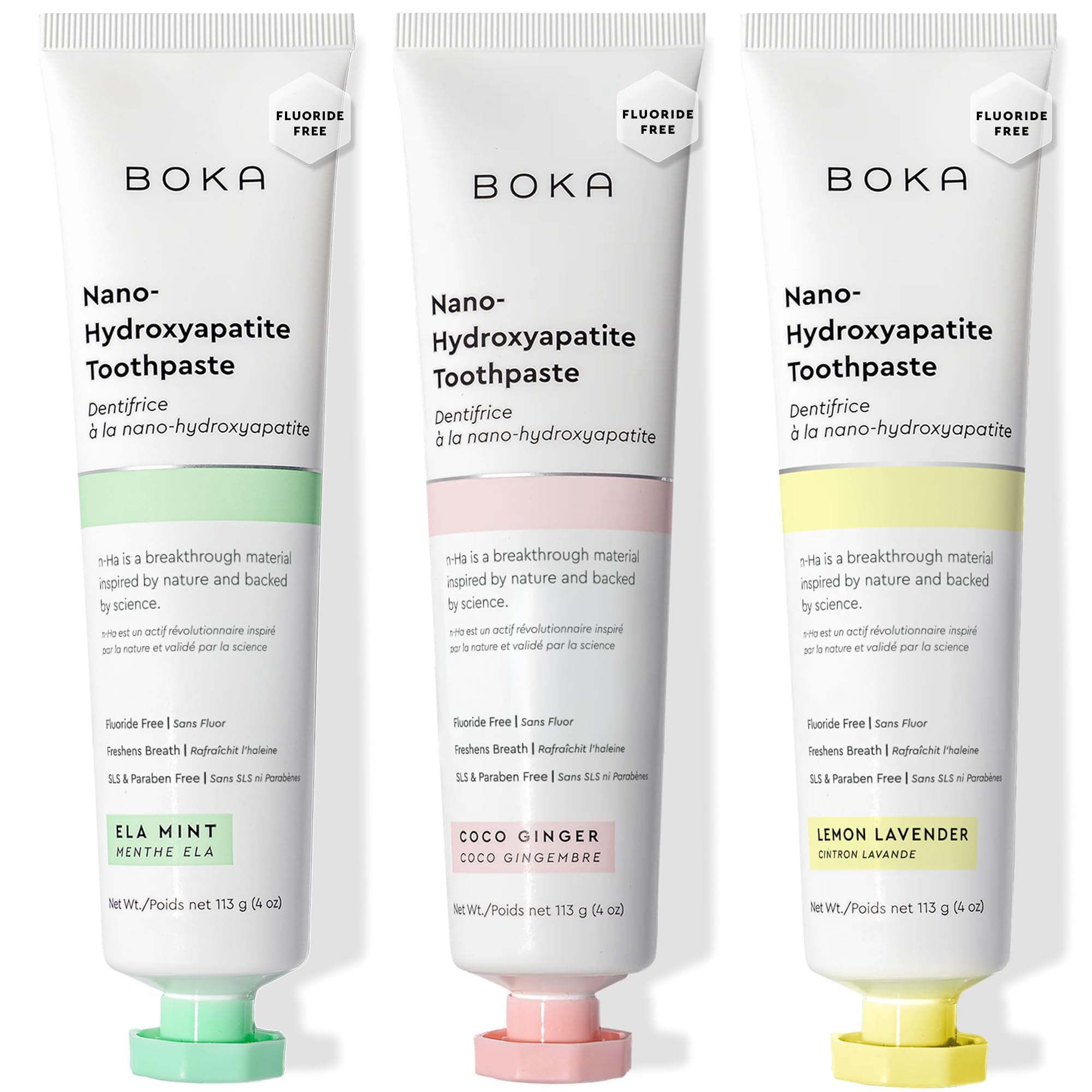 Pasta Boka con nano-hidroxiapatita para el esmalte; cuidado suave para dientes sensibles