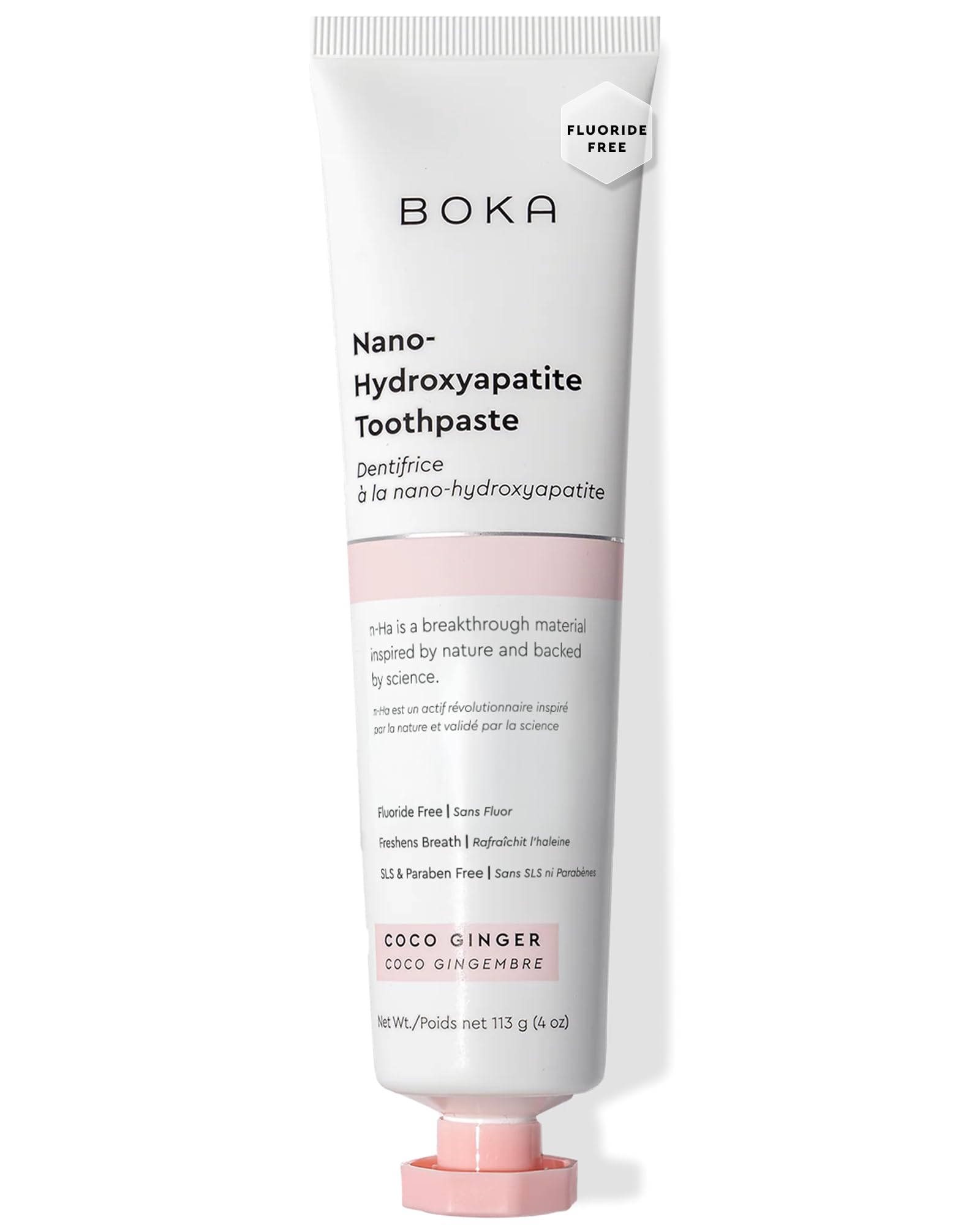 Pasta dental Boka sin fluor con nano-hidroxiapatita en envase práctico para uso diario