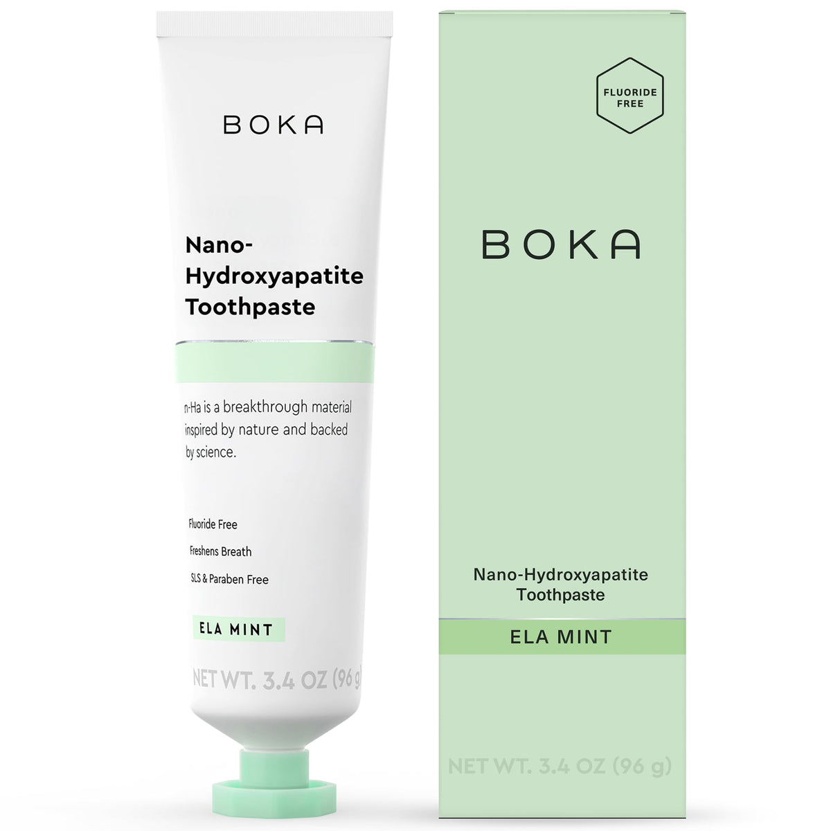 Pasta Boka con nano-hidroxiapatita, Ela Mint para apoyar el esmalte en uso diario.