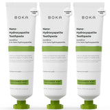 Pasta Boka con nano-hidroxiapatita en envase, cuidado del esmalte.