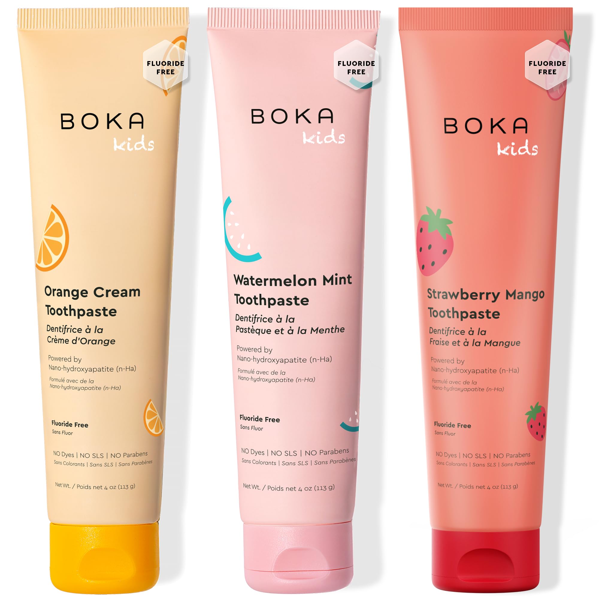 Pasta Boka nano-hidroxiapatita naranja crema para cepillado diario infantil