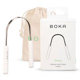 Raspador de lengua Boka para adultos y niños con estuche, higiene bucal diaria.