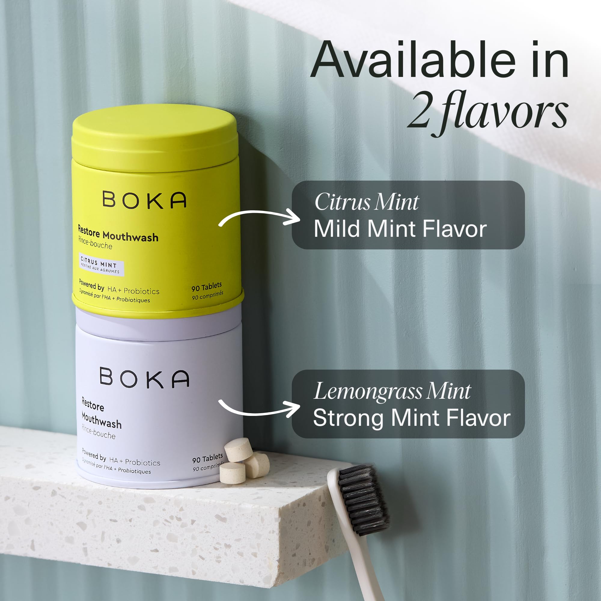 Tabletas Boka para dientes sensibles con sabor mentolado