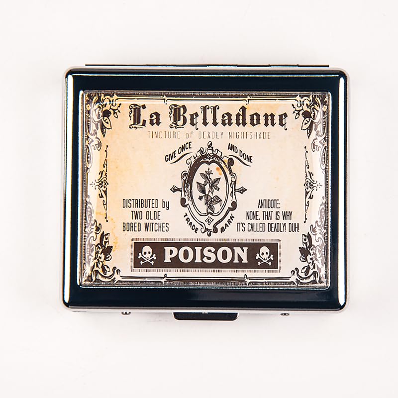BOKAAW Vintage Poison: caja de pastillas plateada con 8 compartimentos