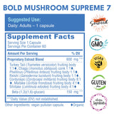 Interior de la caja de Bold Botanica Mushroom Supreme7 con indicaciones.