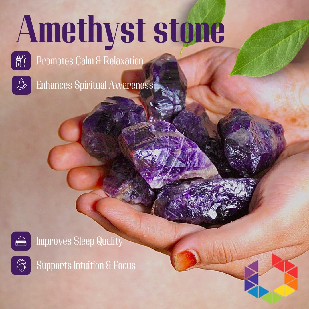 Bombay Crystals Export Amatista Cruda, tono púrpura intenso para grids de cristal