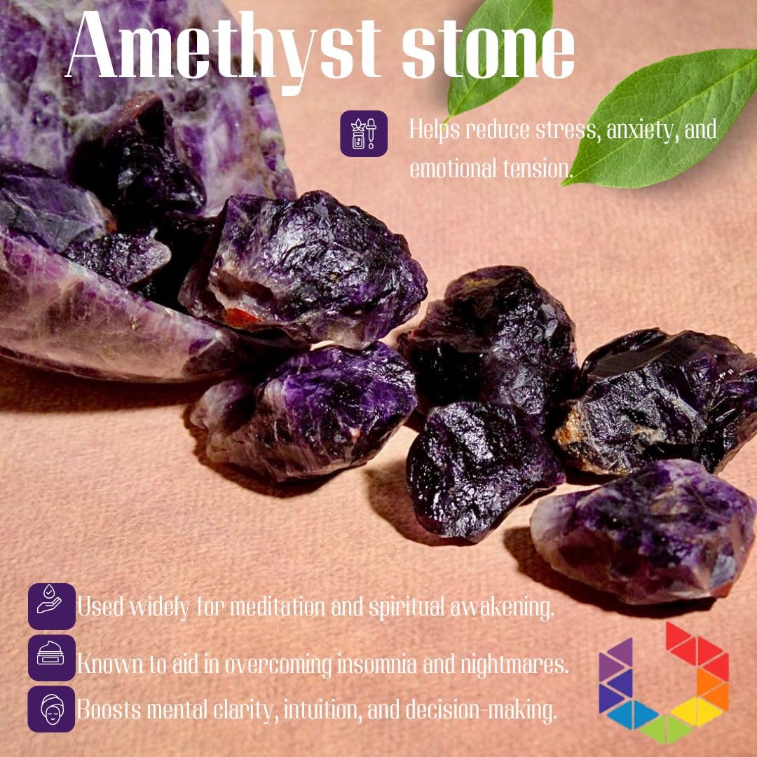 Bombay Crystals Export Amatista Cruda, variaciones naturales hacen cada pieza única