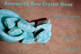 Bombay Crystals Export Amazonita cruda para meditaciones y prácticas de Reiki.