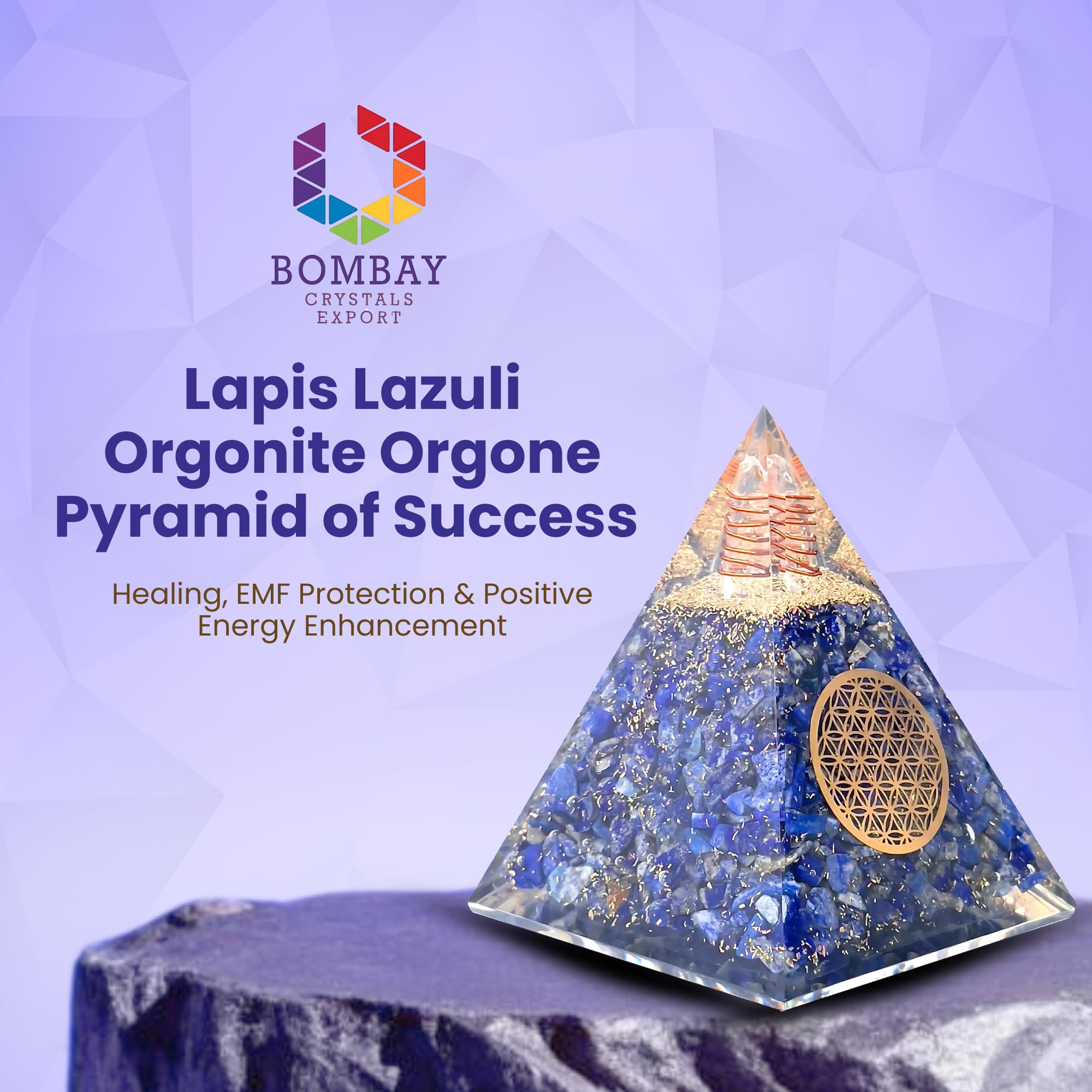 Bombay Crystals Export: energía positiva con lapislázuli para ambientes equilibrados.
