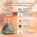 BOMBAY CRYSTALS EXPORT Labradorita pirámide orgonite para meditación y equilibrio.