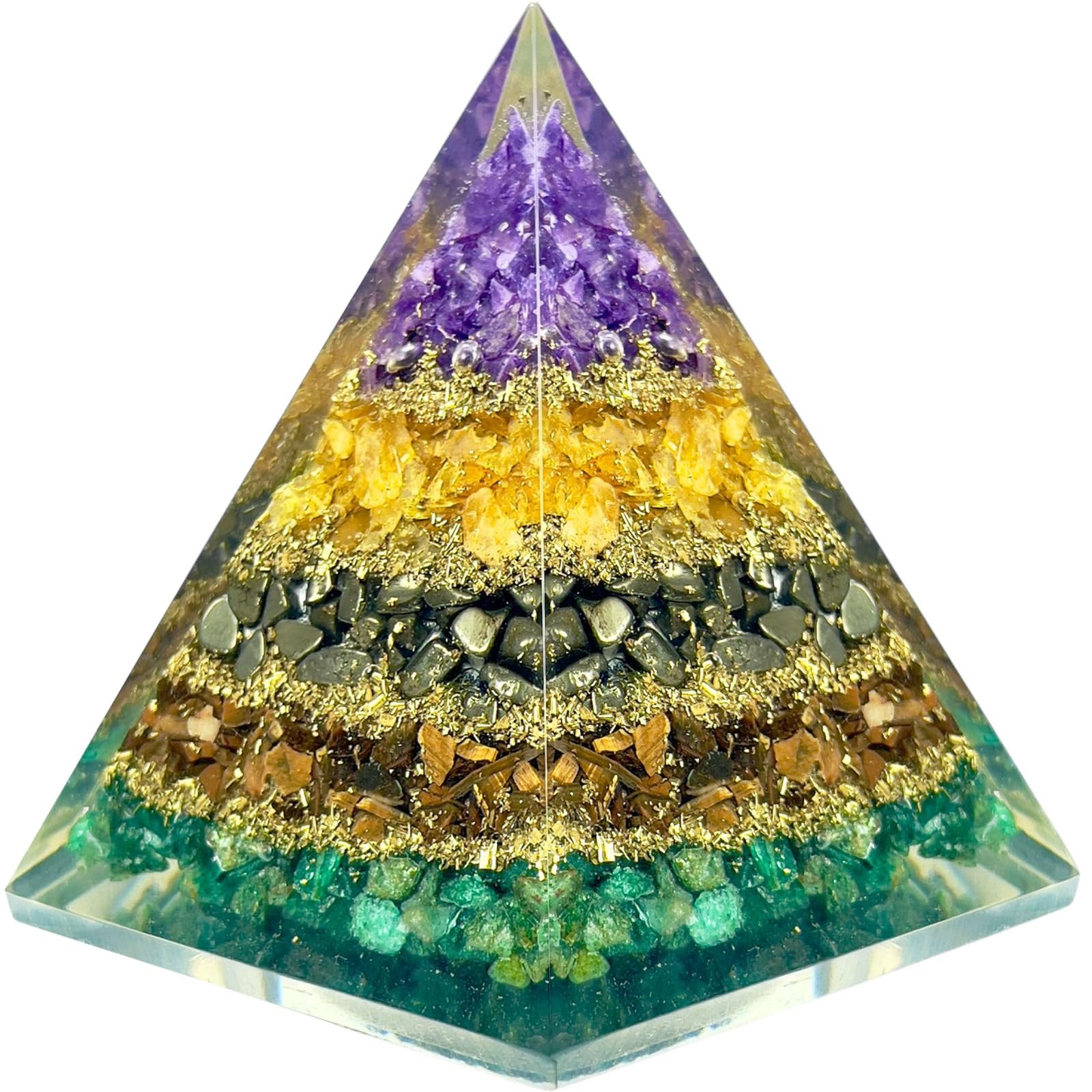 BOMBAY CRYSTALS EXPORT: pirámide imán dinero con amatista para claridad y armonía en el hogar.
