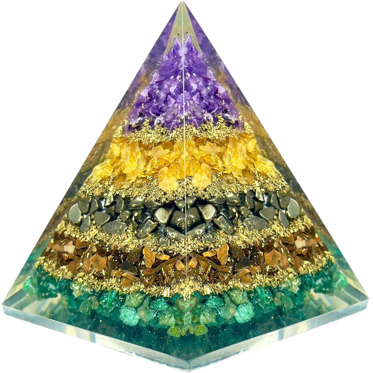 BOMBAY CRYSTALS EXPORT: pirámide imán dinero con amatista para claridad y armonía en el hogar.