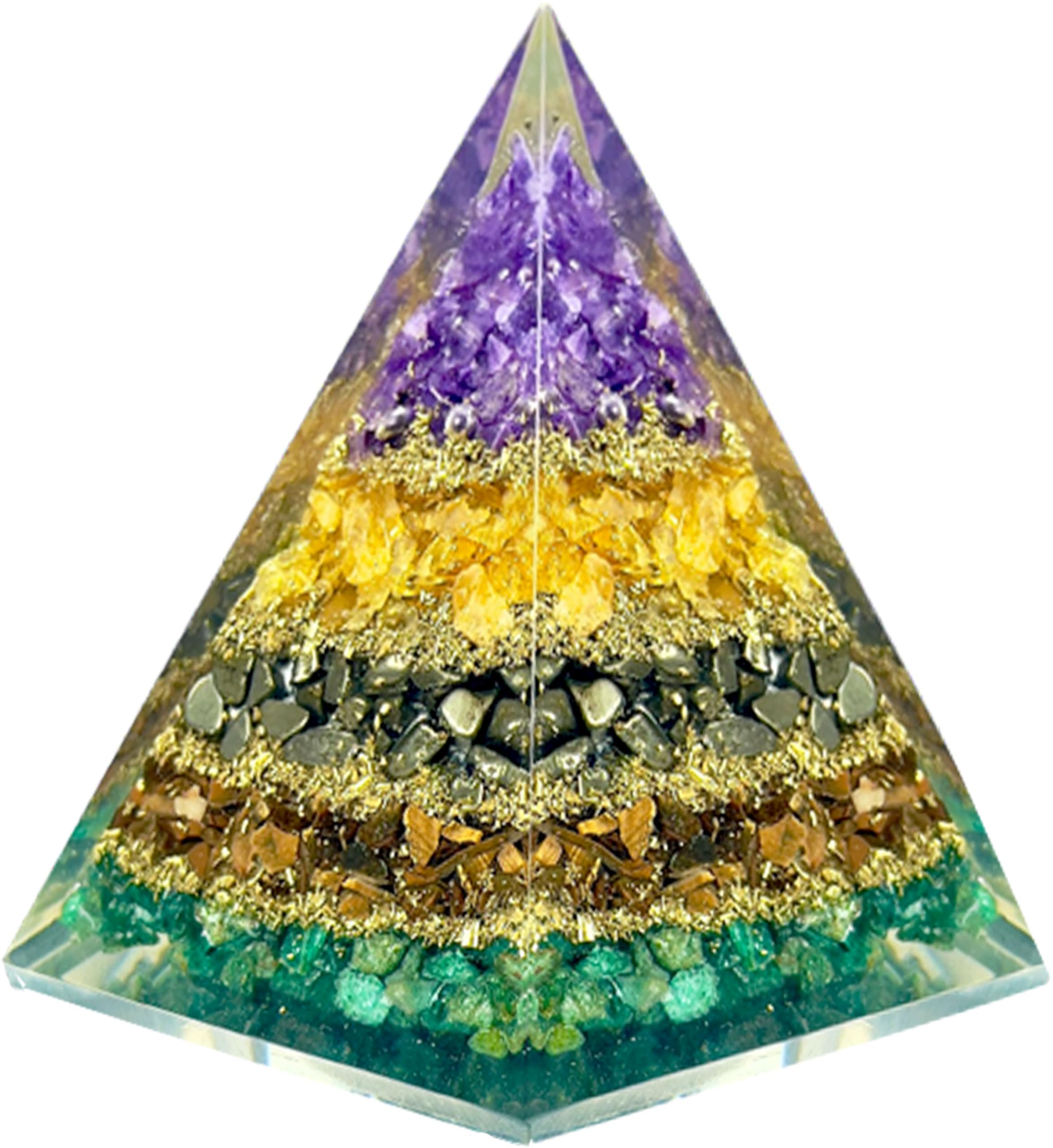 BOMBAY CRYSTALS EXPORT: pirámide imán dinero con aventurina verde para buena suerte y oportunidades.