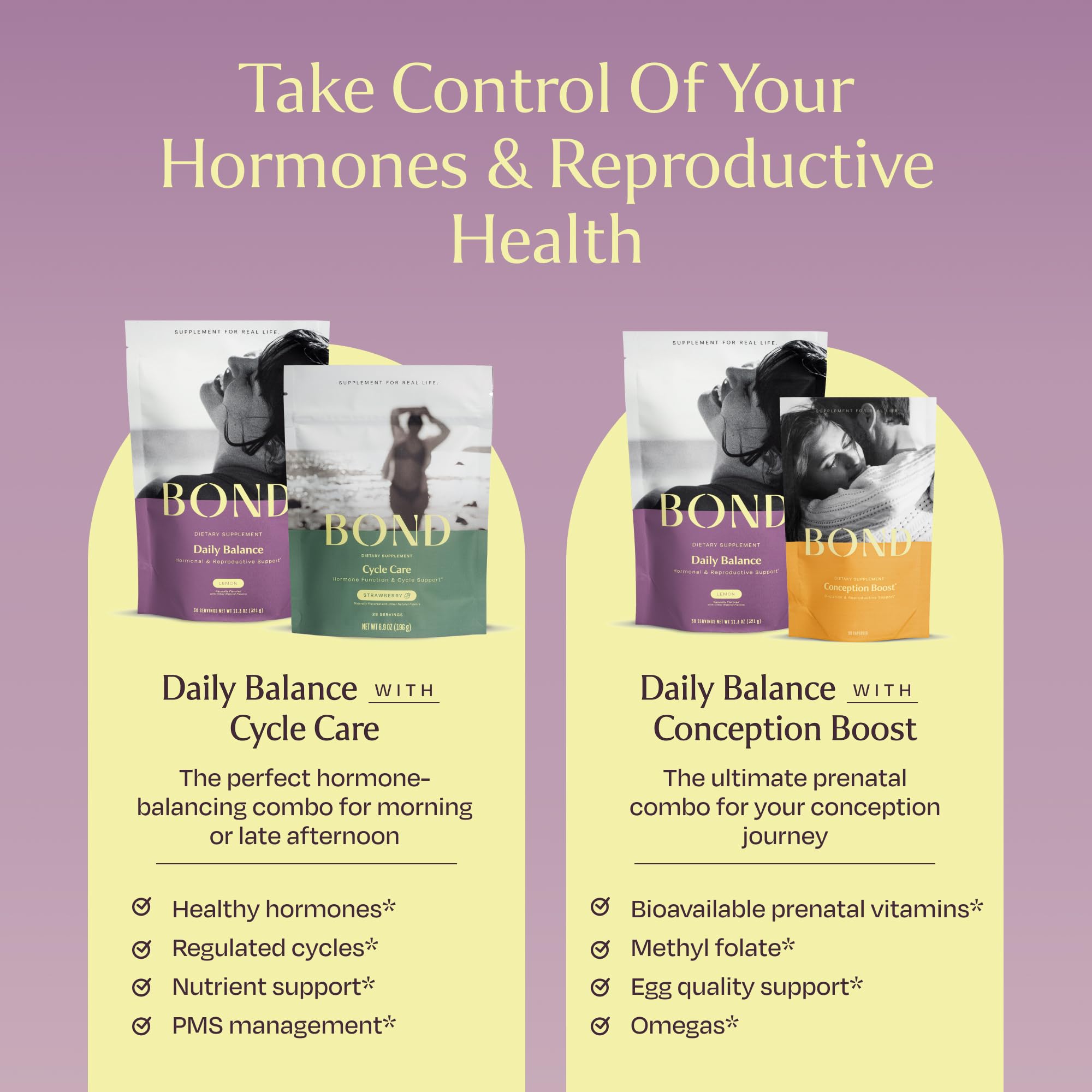 Mezcla de BOND Prenatal con omega-3 y vitamina D para soporte cognitivo y bienestar.
