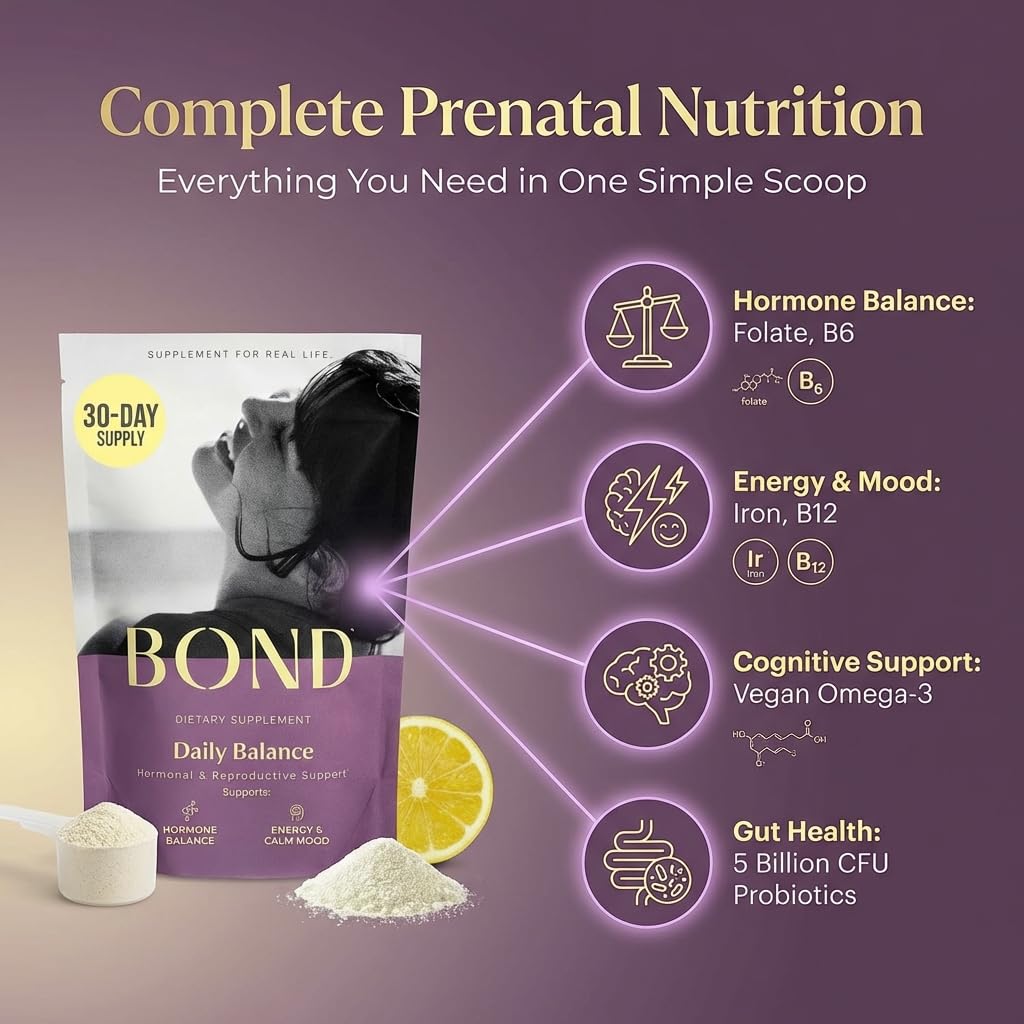 BOND Prenatal Drink Mix sabor limón natural para energía diaria.