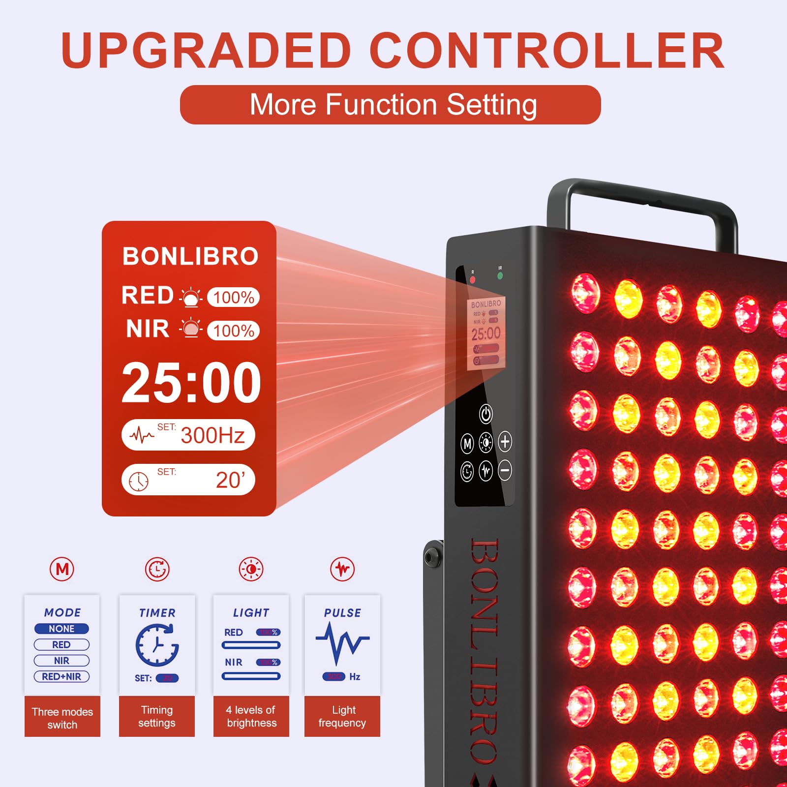 BONLIBRO BN-60 panel enfriamiento dual mantiene temperatura agradable.
