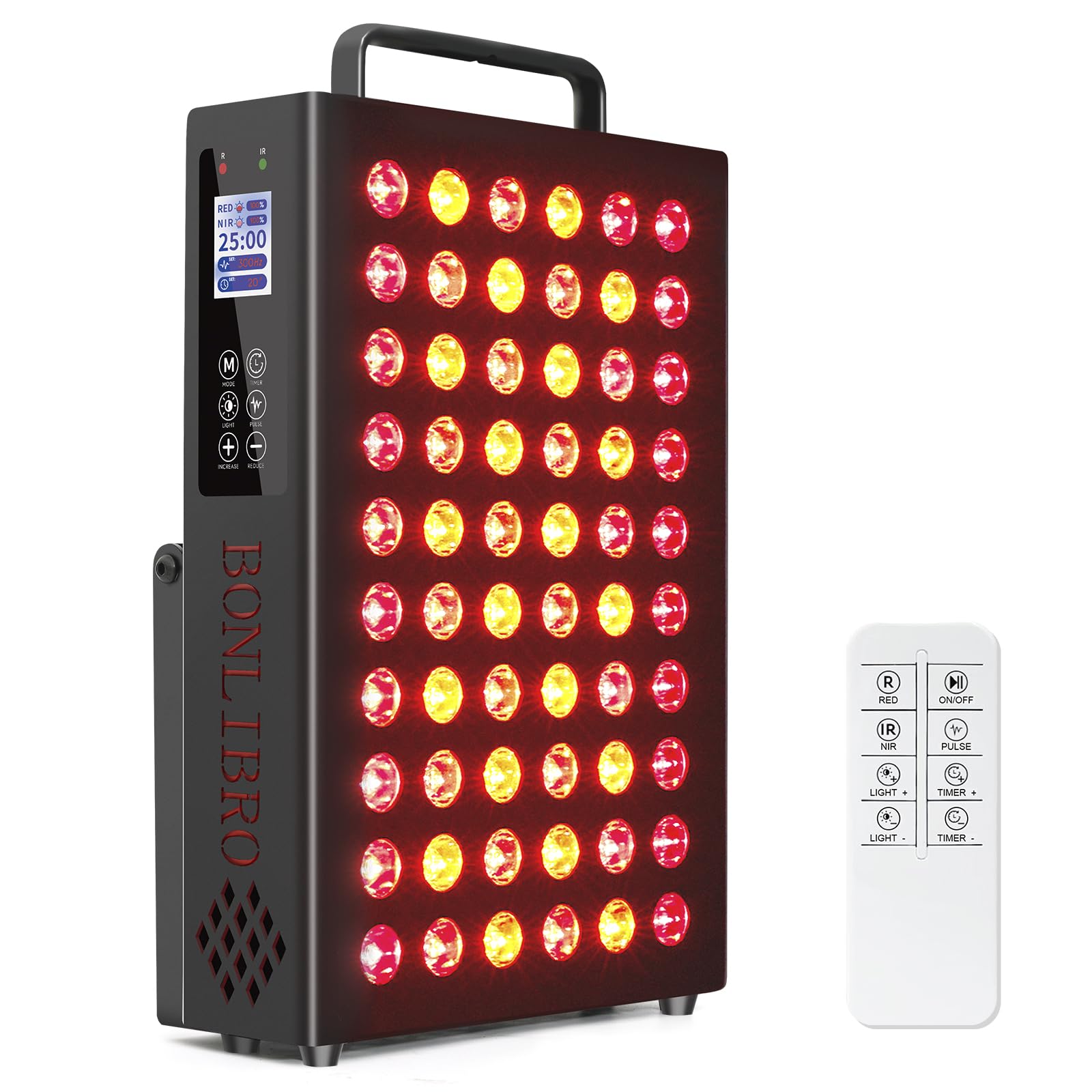 BONLIBRO panel frontal de luz roja e infrarroja para sesiones rápidas en casa