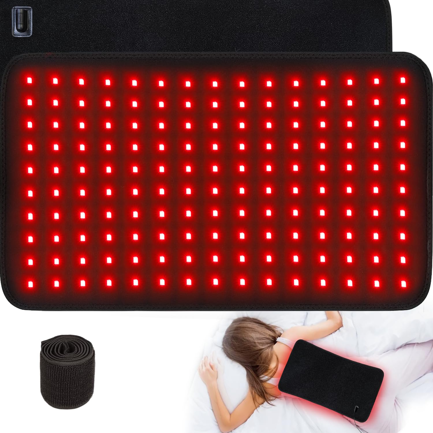bonodave manta xl de luz roja para espalda, cobertura amplia y relajante