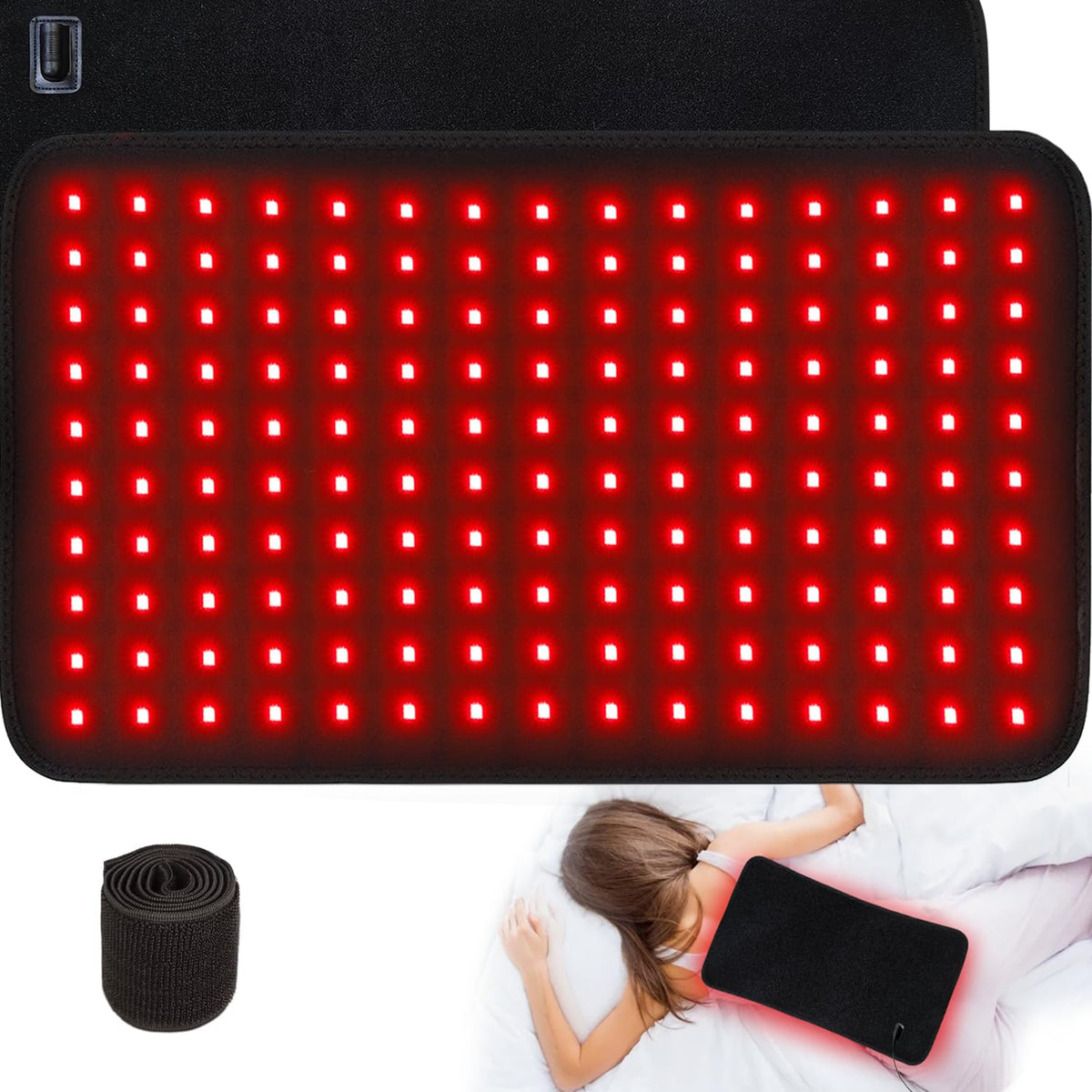 bonodave manta xl de luz roja para espalda, cobertura amplia y relajante