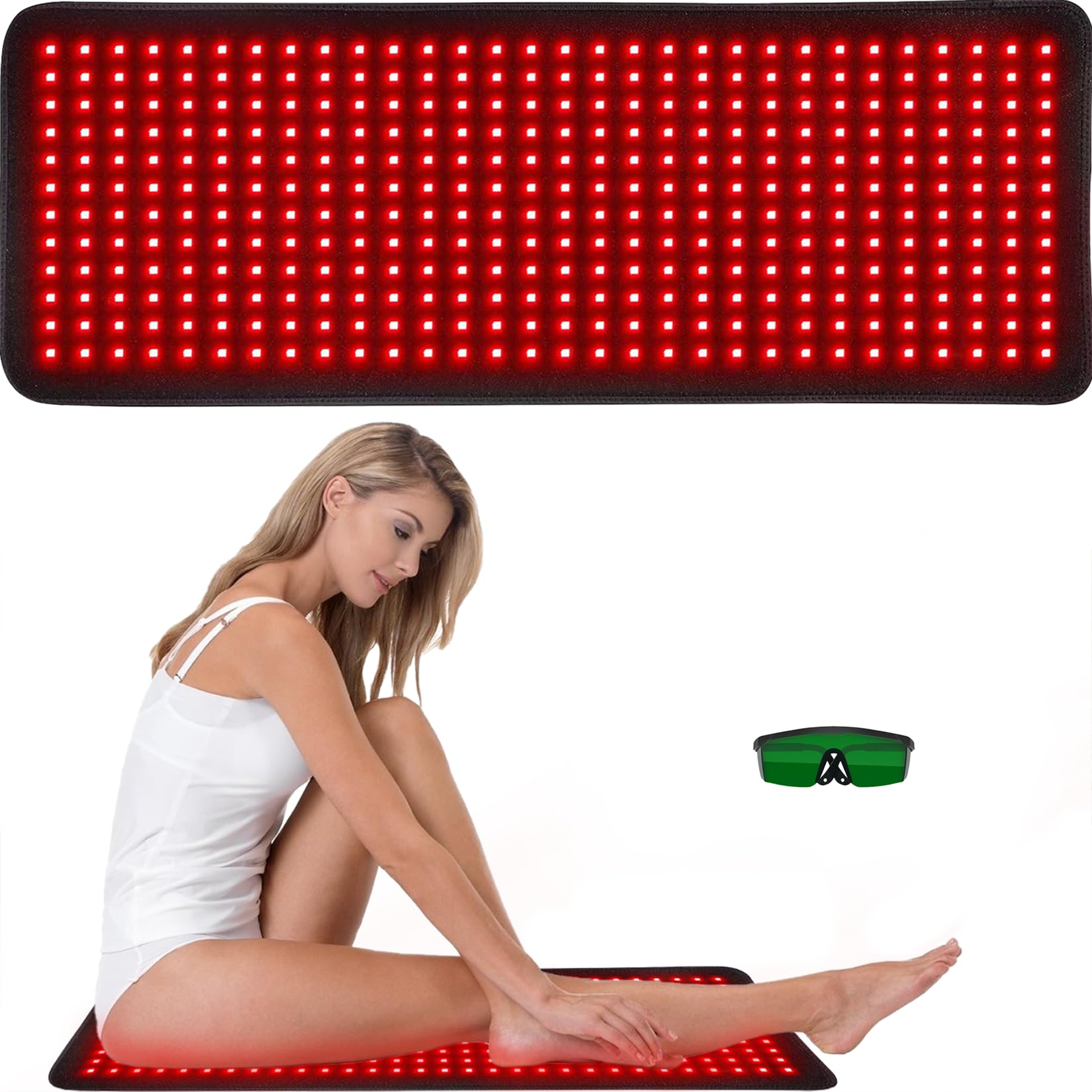 bonodave manta-luz-roja con cobertura amplia para espalda y piernas, relajación en casa