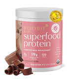 Boobie Body envase Chocolate Bliss, proteína vegetal para madres activas y nutritivas.
