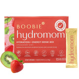Boobie Hydromom mezcla de electrolitos con sabor fresa kiwi para hidratación refrescante