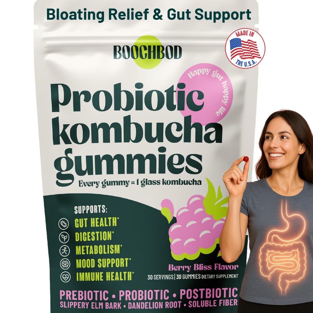 BoochBod gominolas de kombucha con probióticos para bienestar intestinal diario